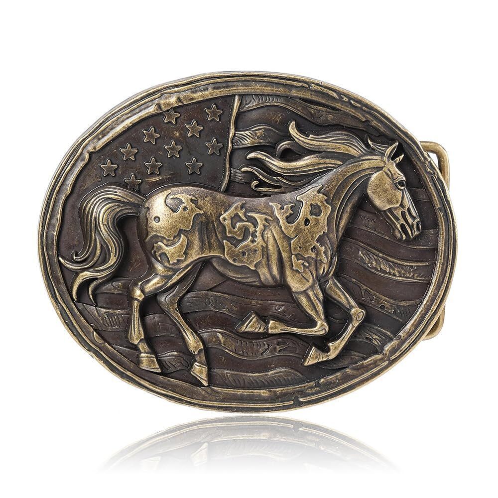8558 Belt Buckle Cowboy Accessory with Horse Western Belt Buckles